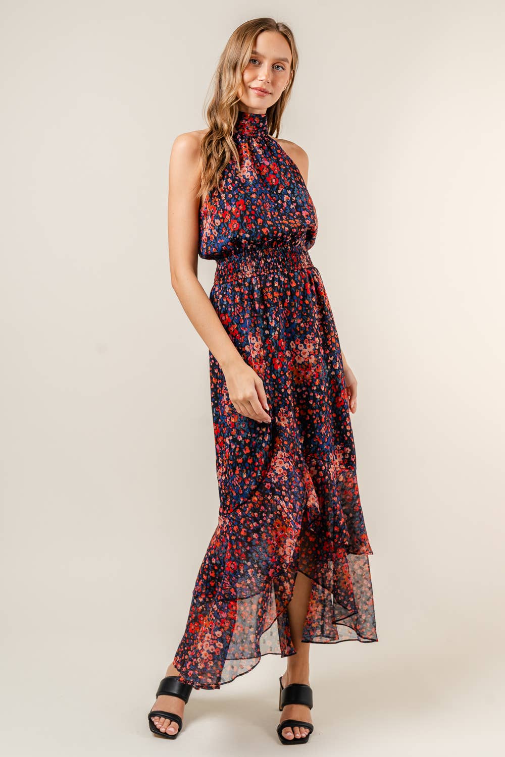 Floral Halter Neck Dress