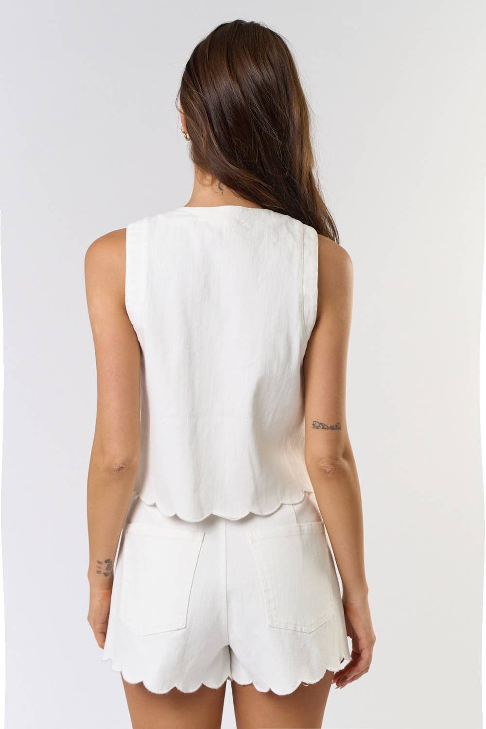 Front Tie Vest Embroidered
