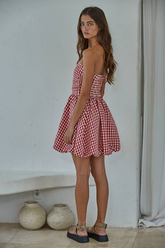 Picnic Strapless Mini Dress