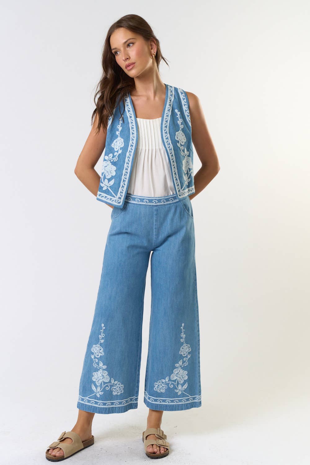 Floral Flare Denim Pant