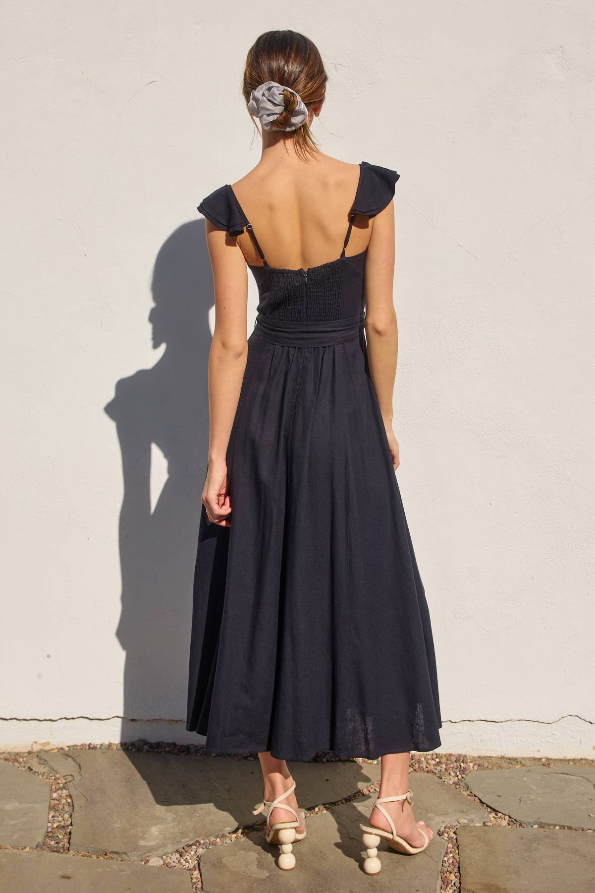Heaven Sent Flutter Dress - Navy