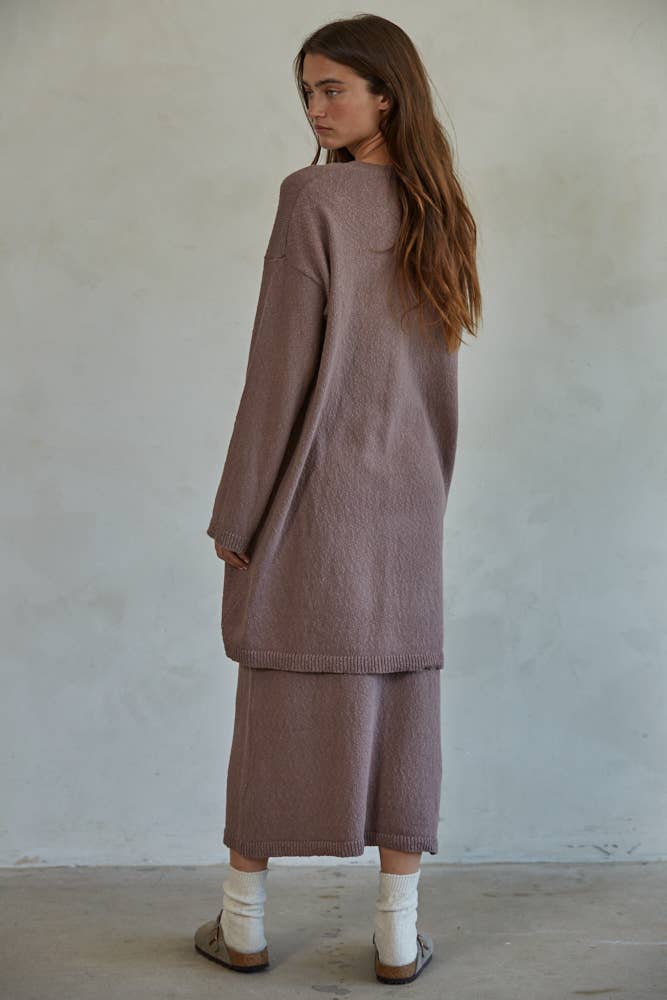 Long Midi Cardigan - Dark Mocha