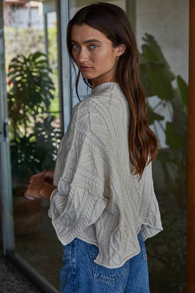 Quarter Sleeve Pullover - Natural
