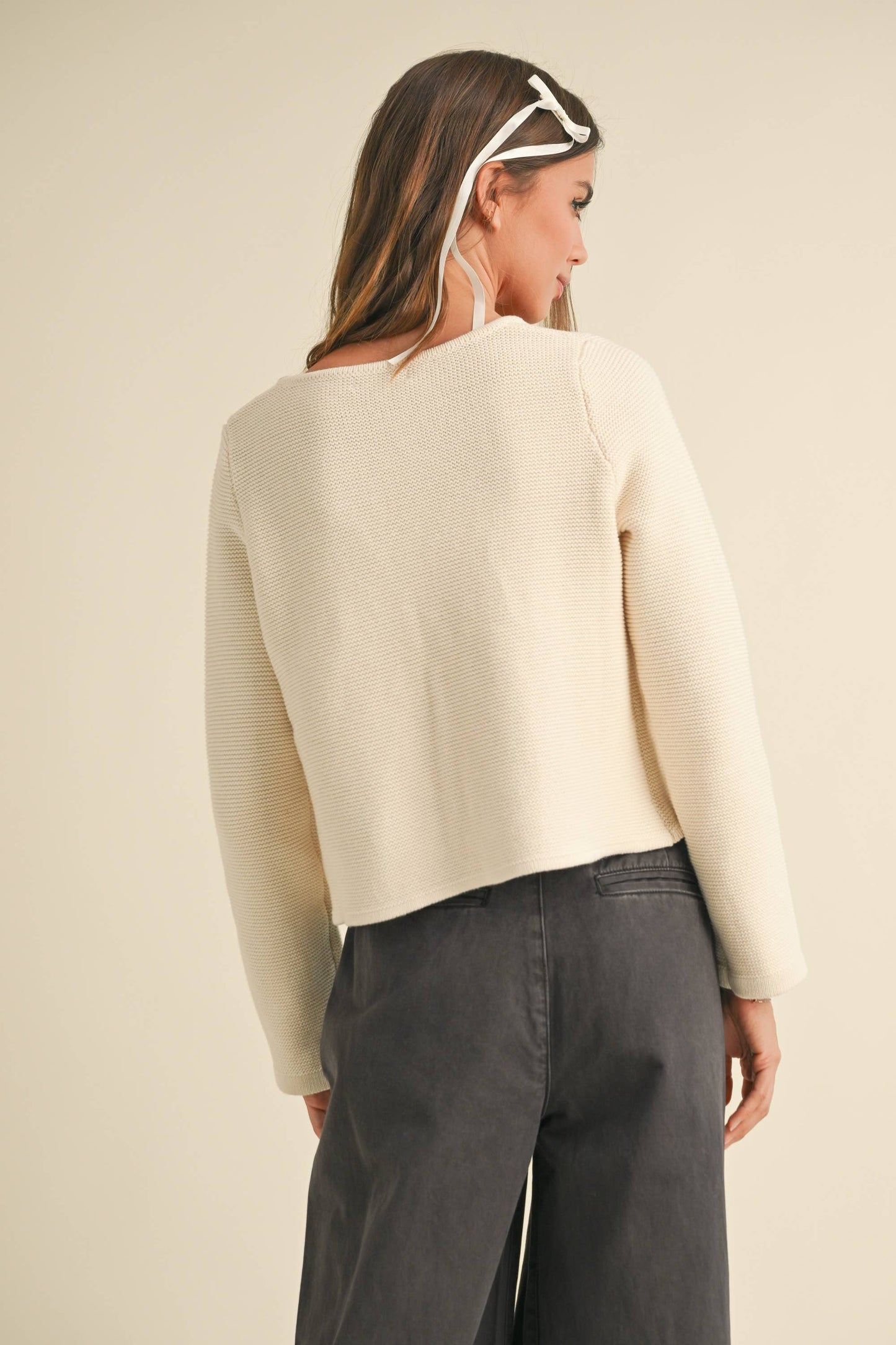 Long Sleeve Tie Cardigan