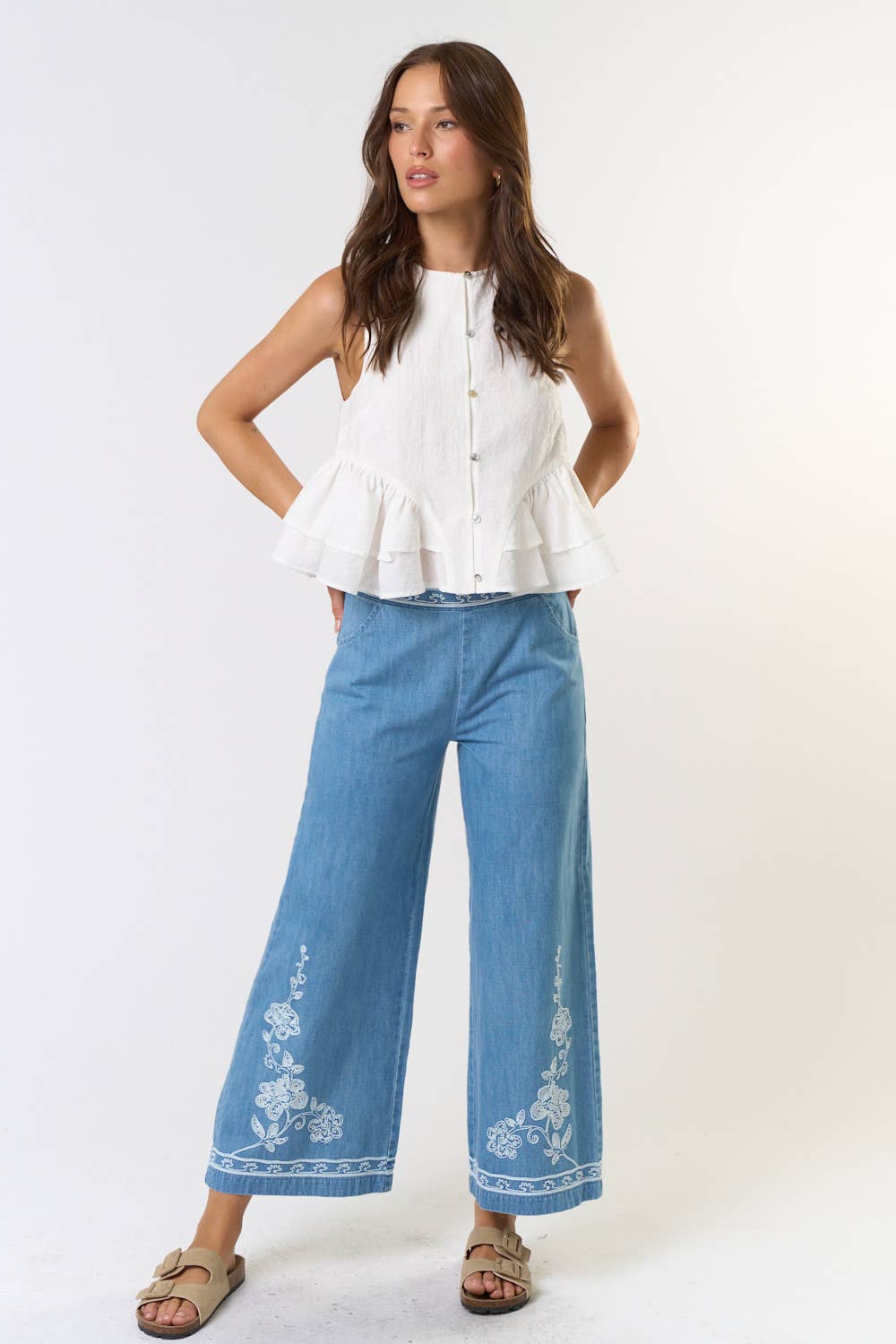Floral Flare Denim Pant