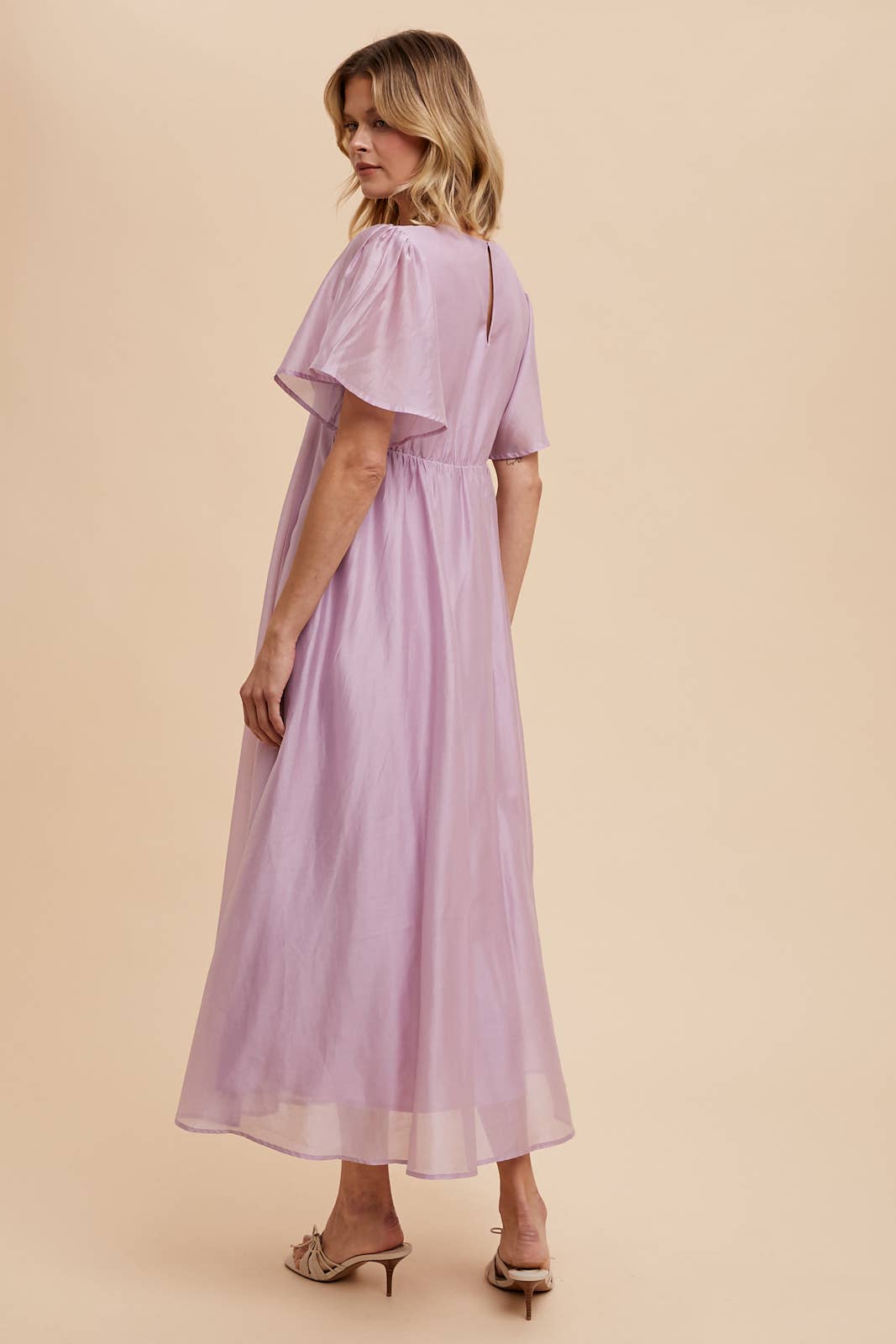 Flutter Sleeve Maxi Dress - Lilac