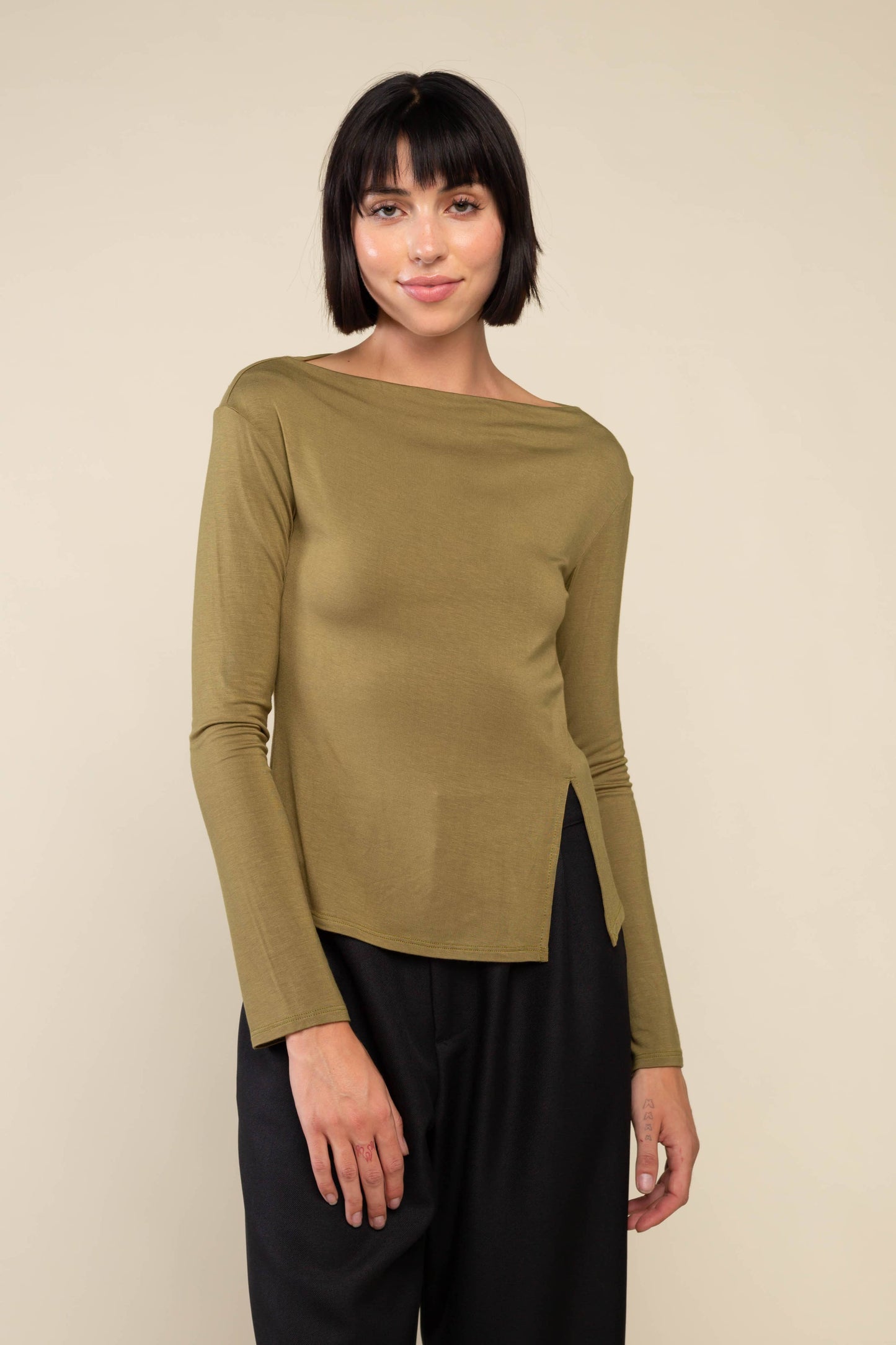 Salem Long Sleeve Boat Neck Top