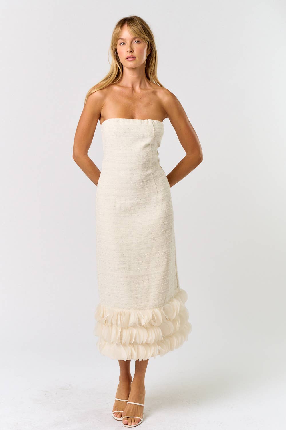 Tweed Strapless Maxi Dress