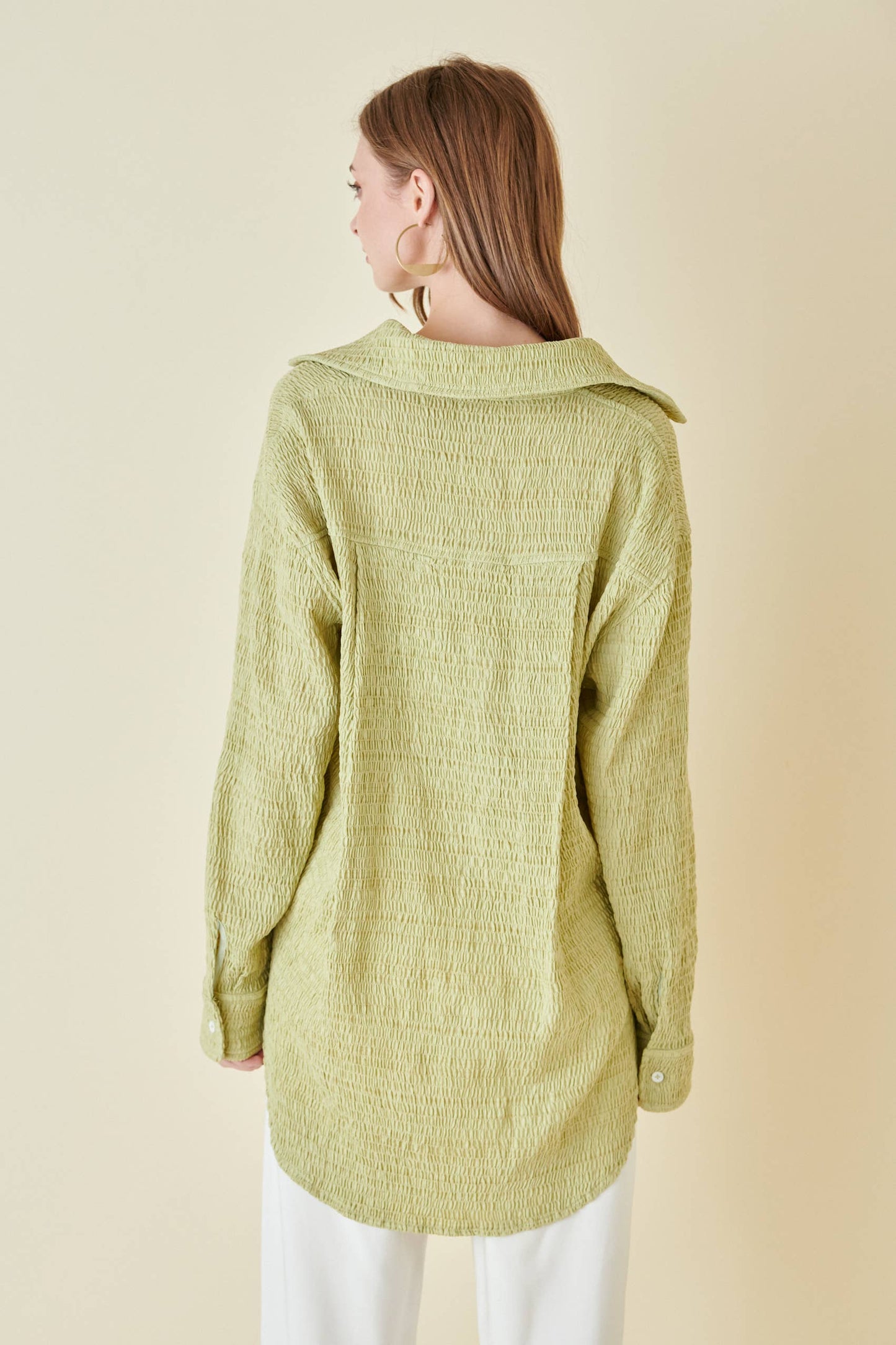 Chartreuse Button Down Top
