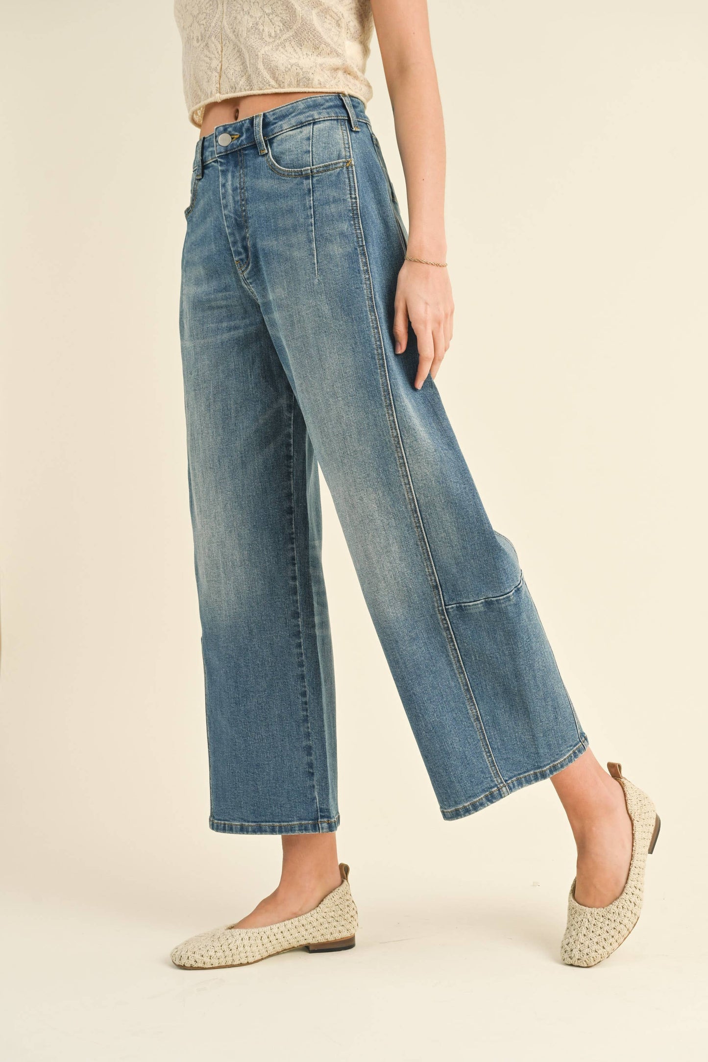 Barrel Washed Denim Jeans