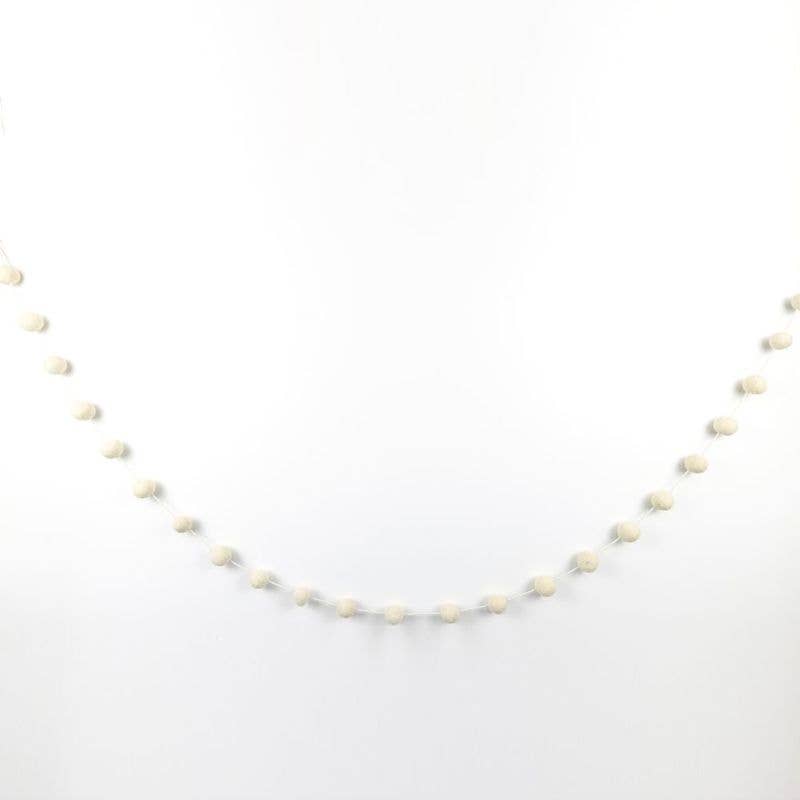 White Felt Ball Garland