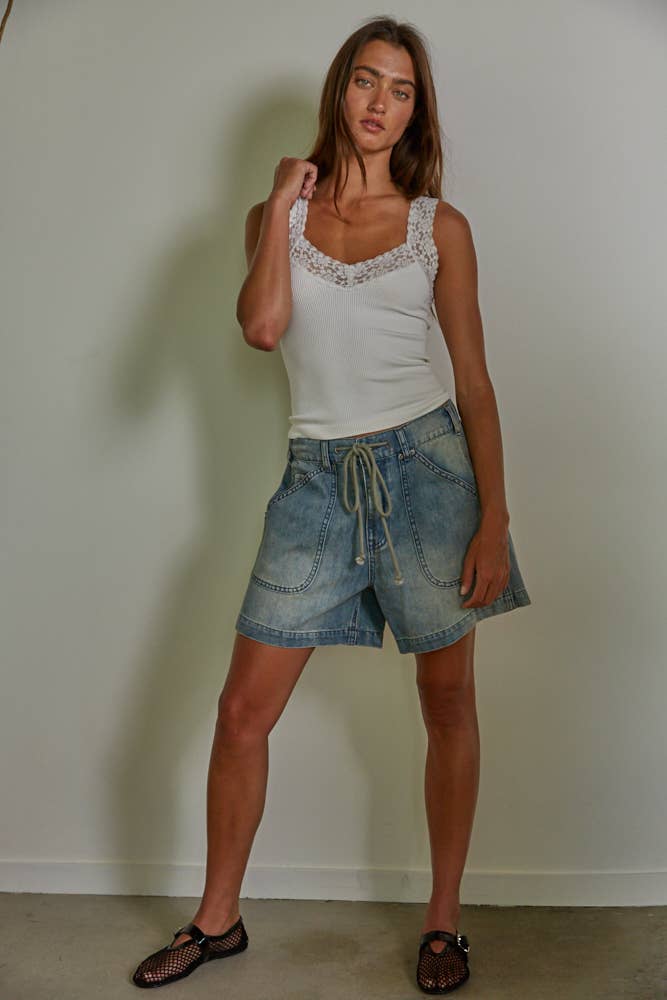 Fallen For Lace Tank - White