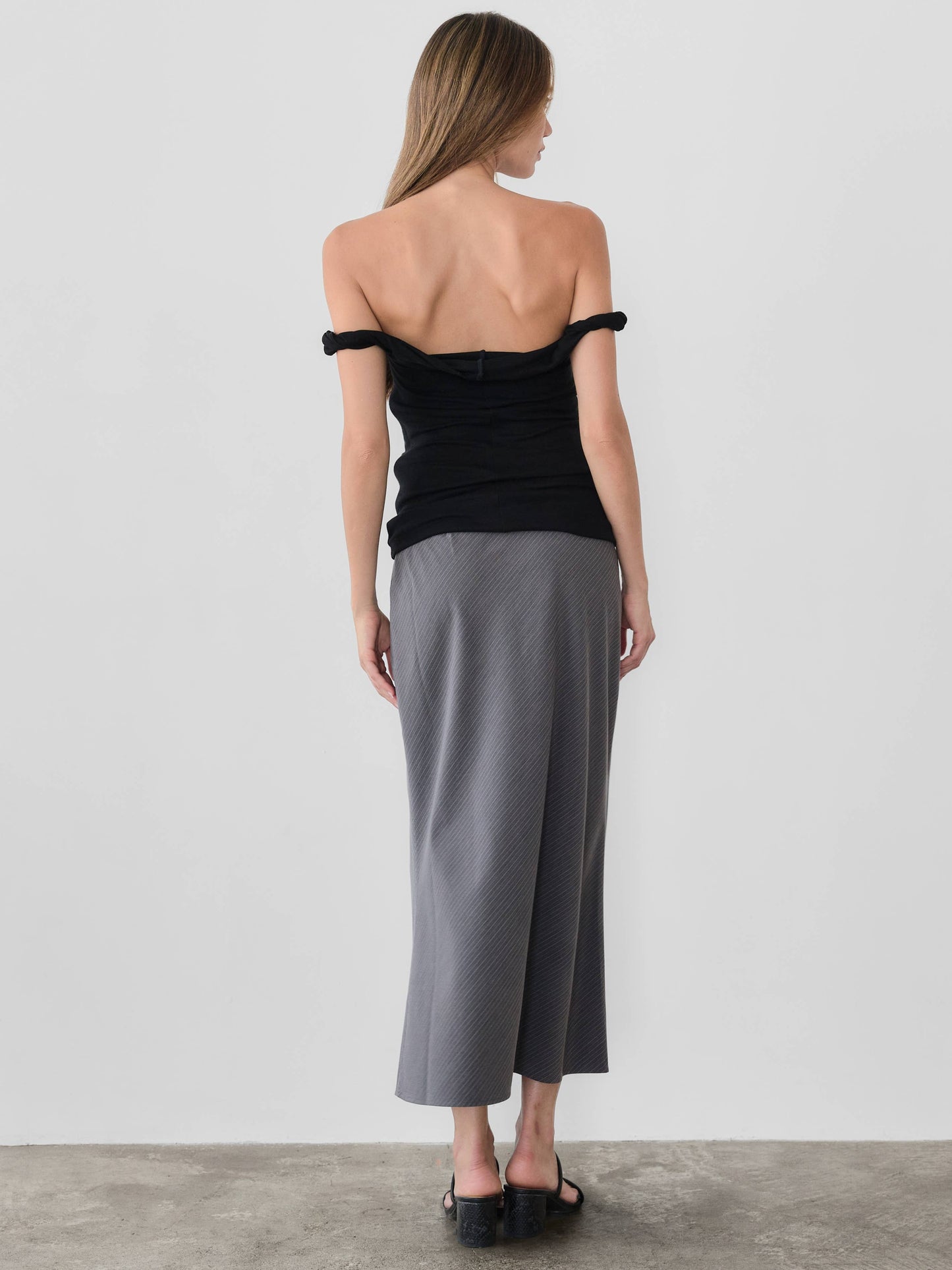 Ginny Black Pinstripe Skirt