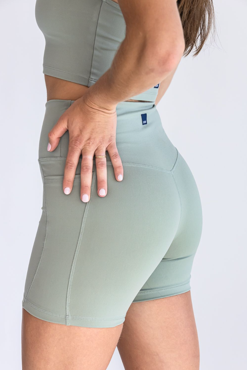 5" Biker Shorts - Dusty Sage