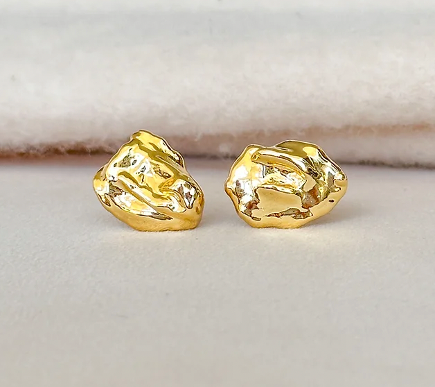 Dipped Gold Earring Stud