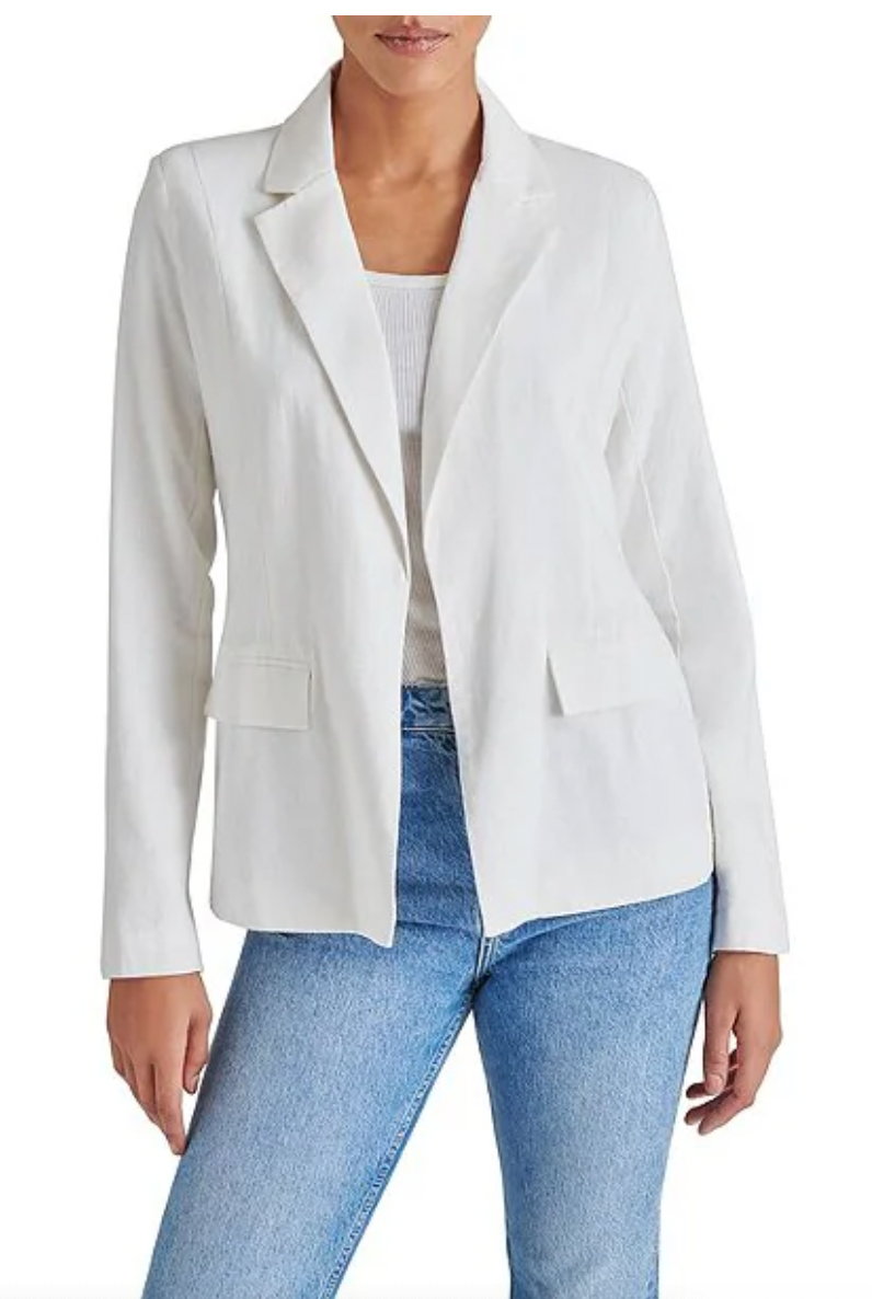 Payton Linen Blazer - White