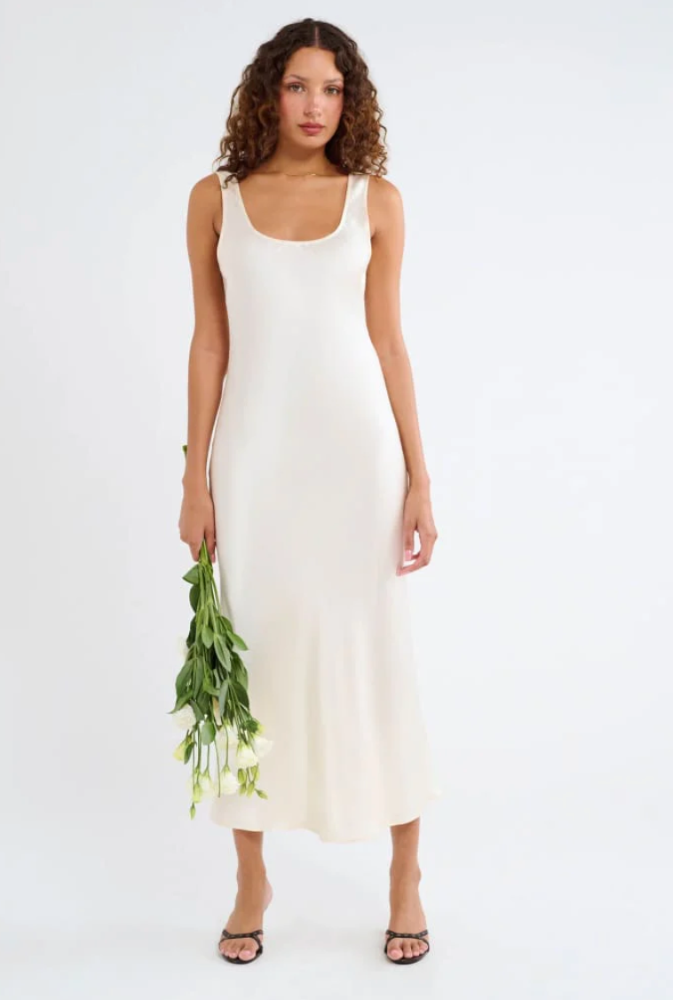 Market Midi Dress - Ivory