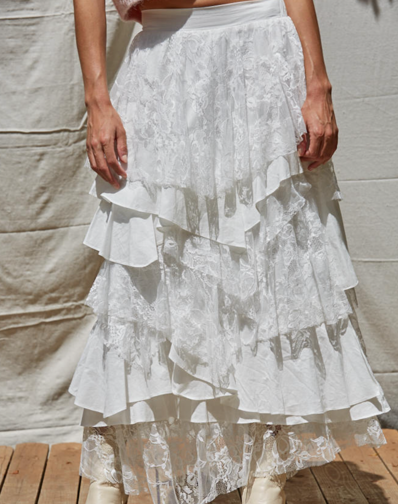 Lacy Tiered Maxi Skirt