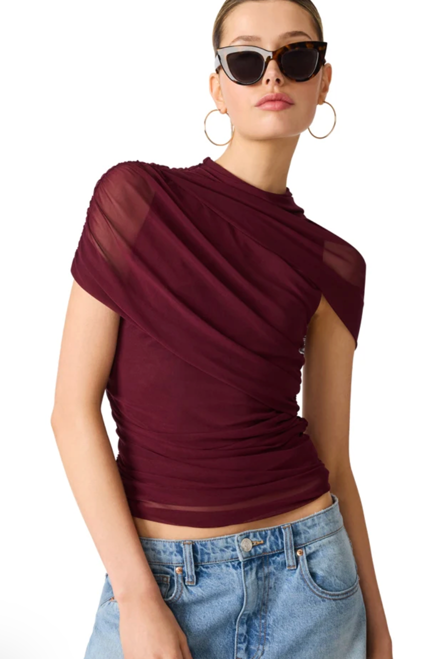 Kerry Mesh Top - Deep Fig