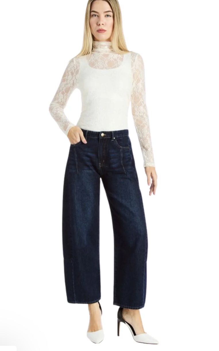 Ankle Crop Dark Barrel Jean