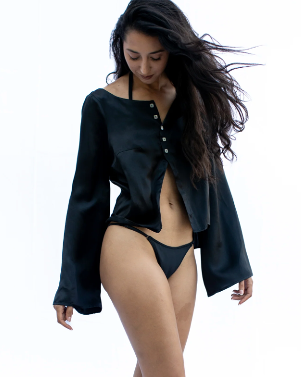 Black Silk Top