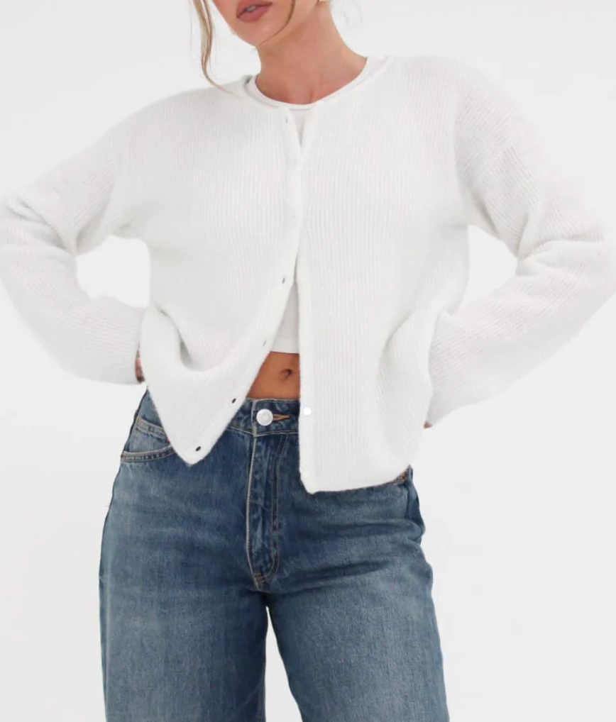 Newport Cardigan - Ivory