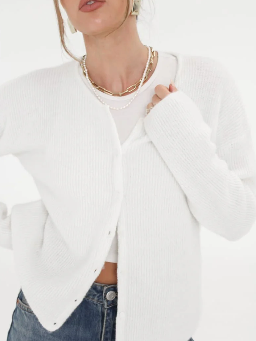 Newport Cardigan - Ivory