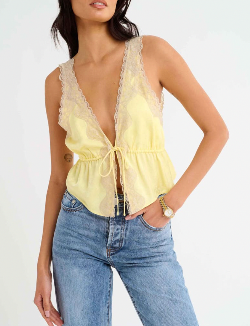 Lady Lace Top - Buttercream