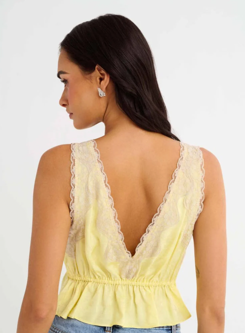 Lady Lace Top - Buttercream