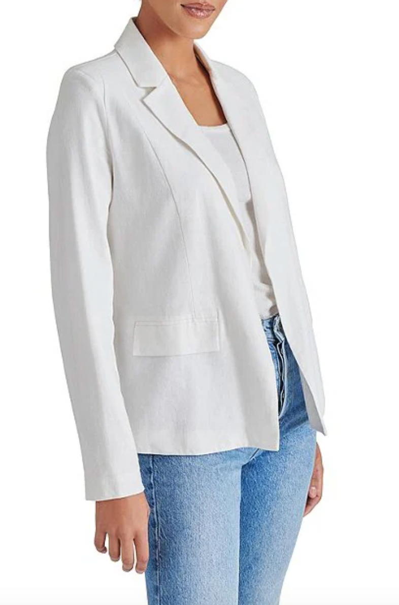 Payton Linen Blazer - White