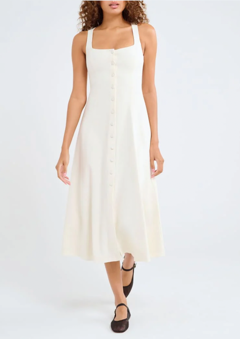 Mayfair Midi Dress - Cream