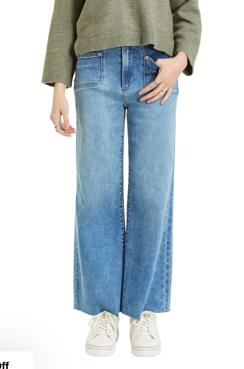 Utility Pocket Wide Leg - Lt Indigo
