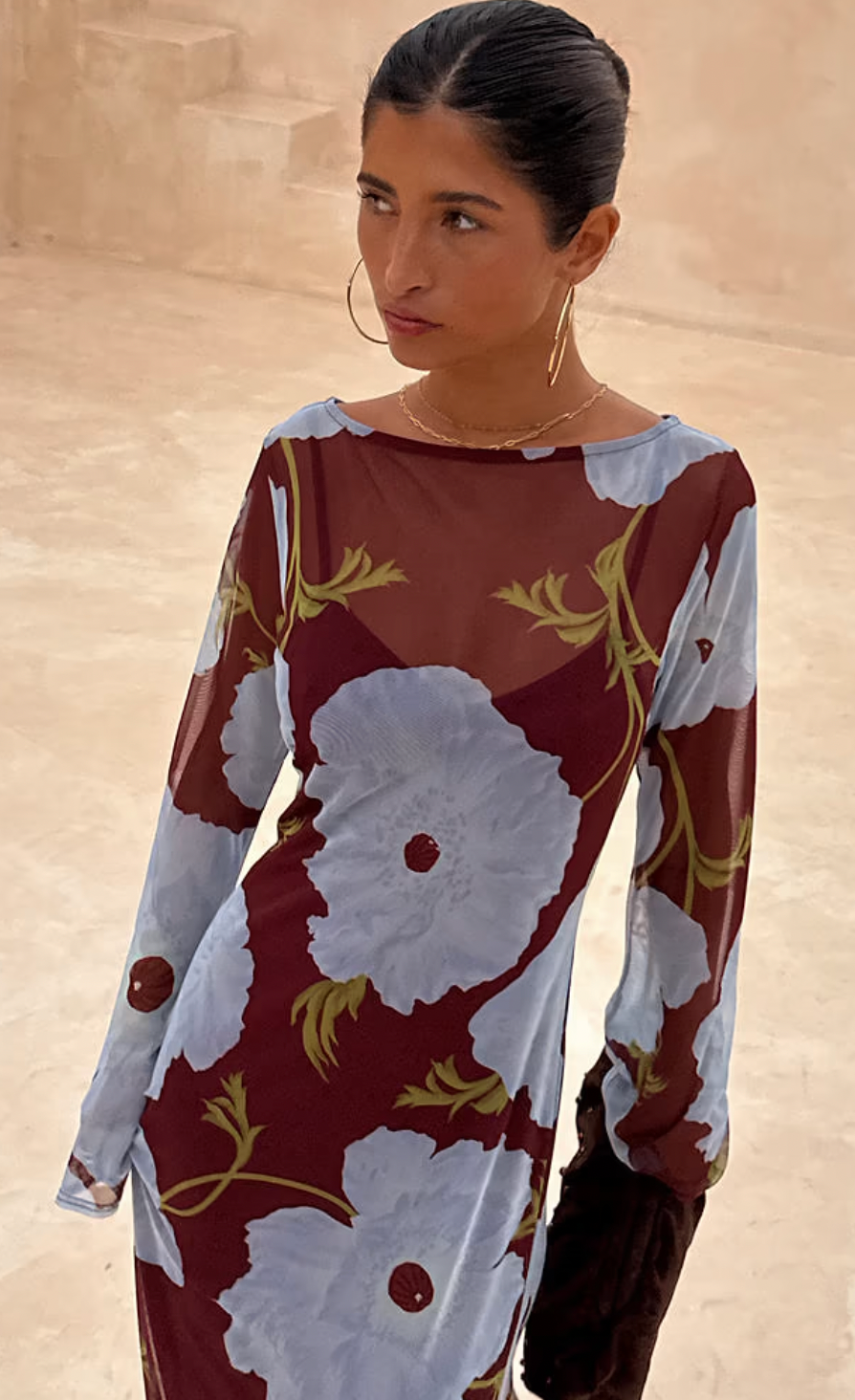 Poppy Aria Dress - Burgundy & Blue