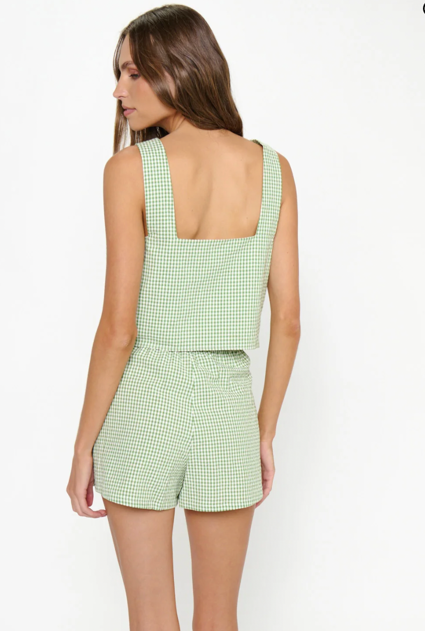 Maren Top - Green Gingham