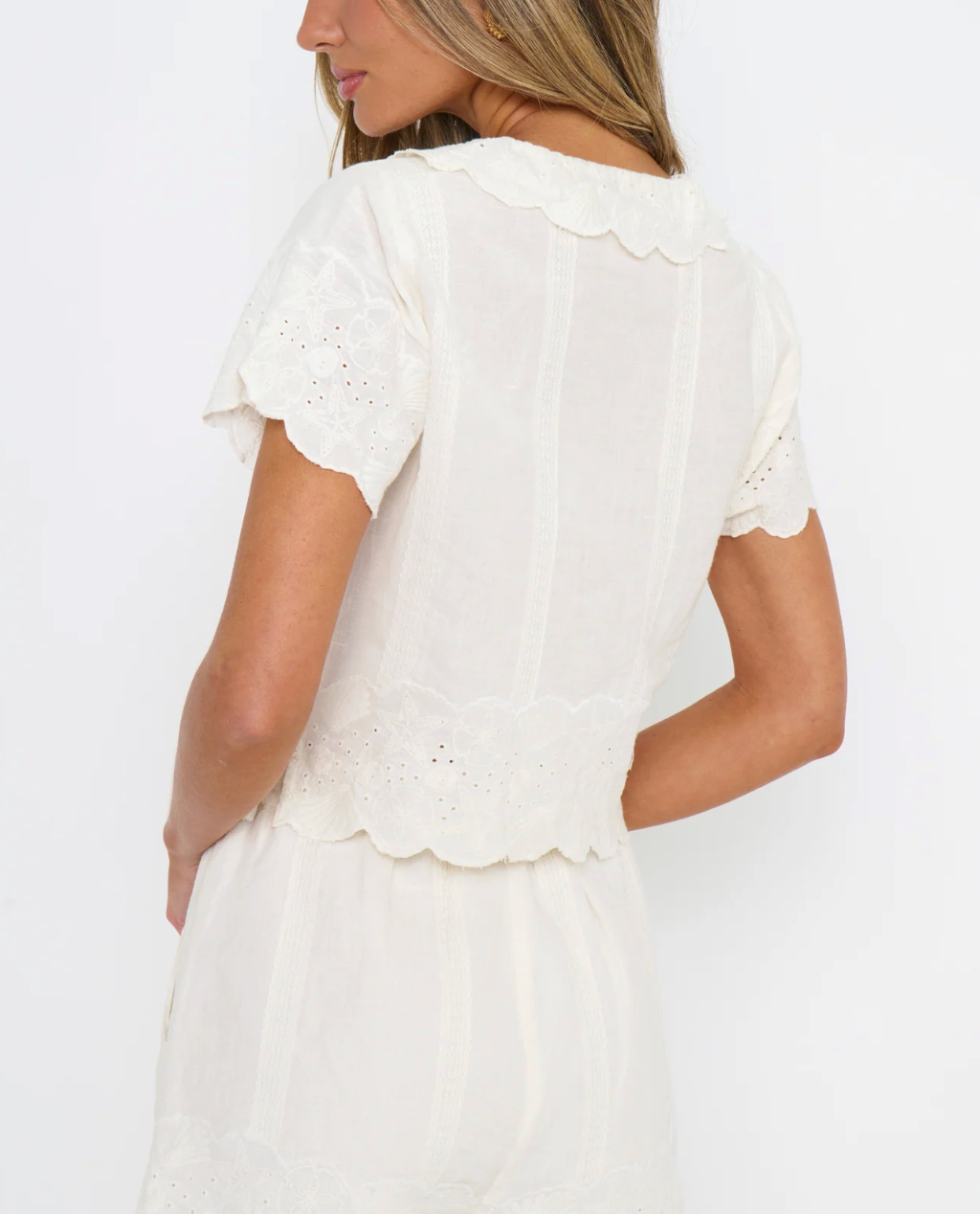 Lyla Top - White Eyelet