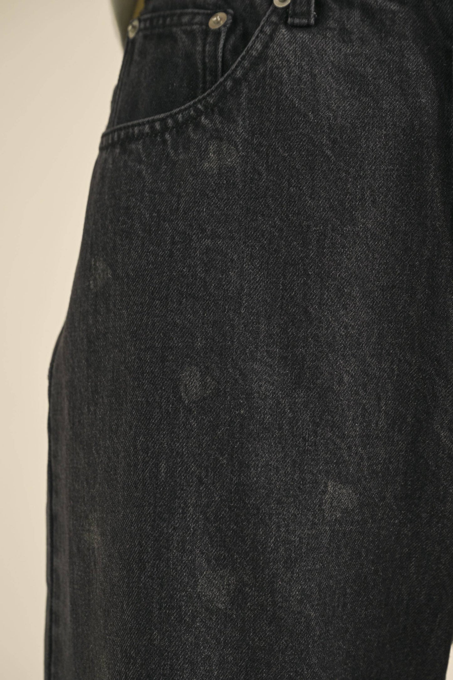 Heart Print Black Denim Pants