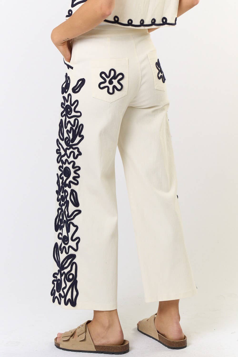Cord Detail Denim Pant