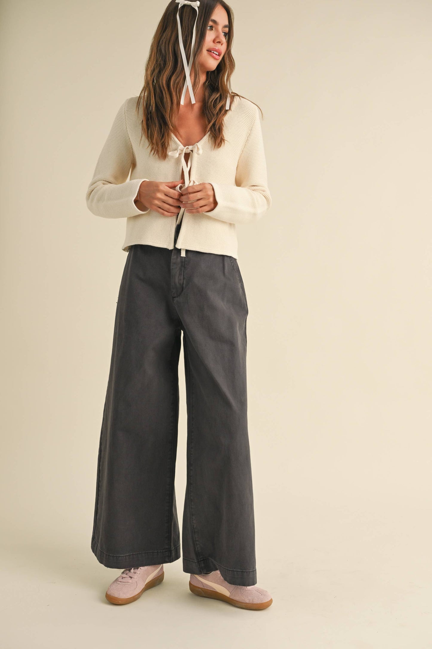 Long Sleeve Tie Cardigan