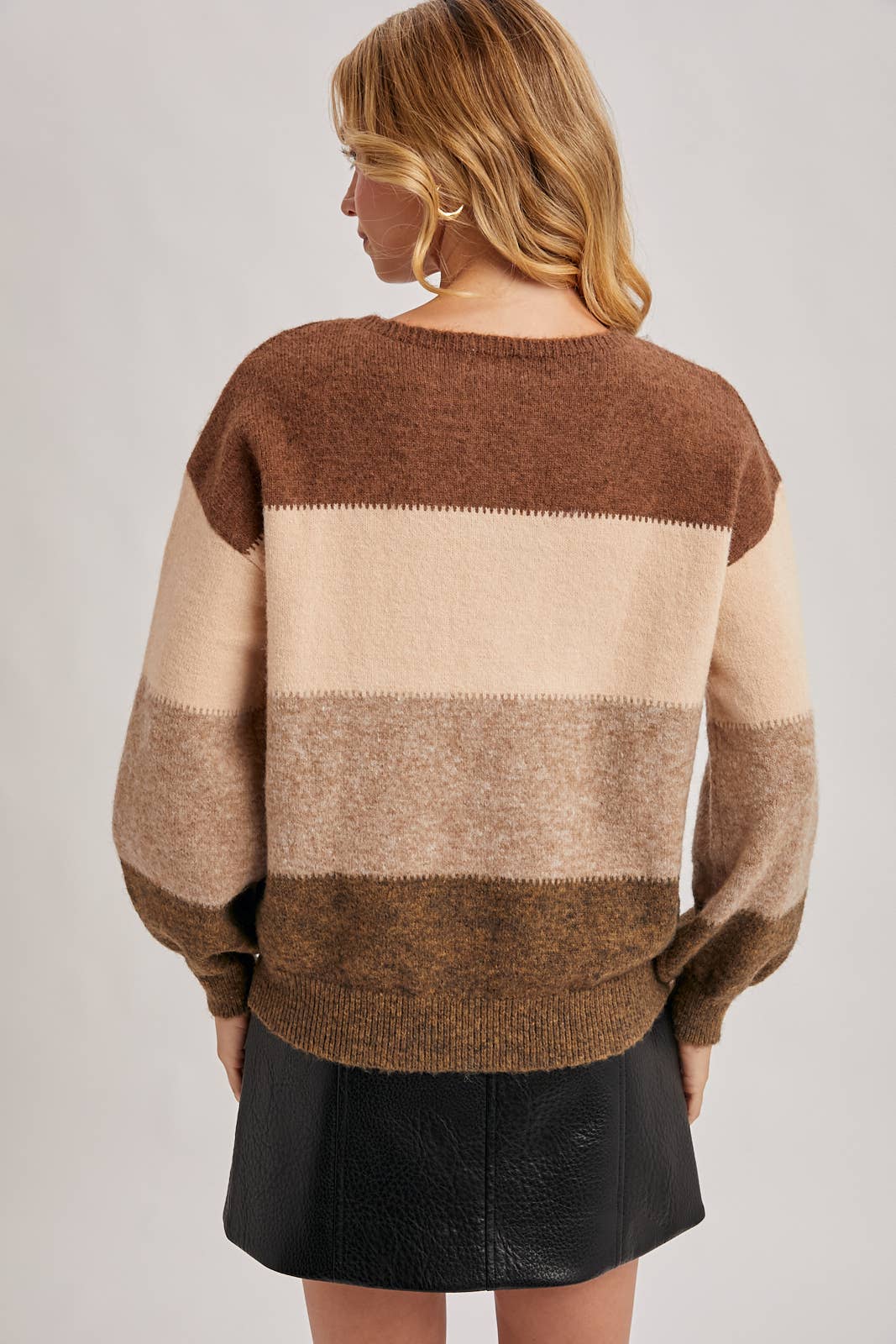Color Block Pullover - Mocha