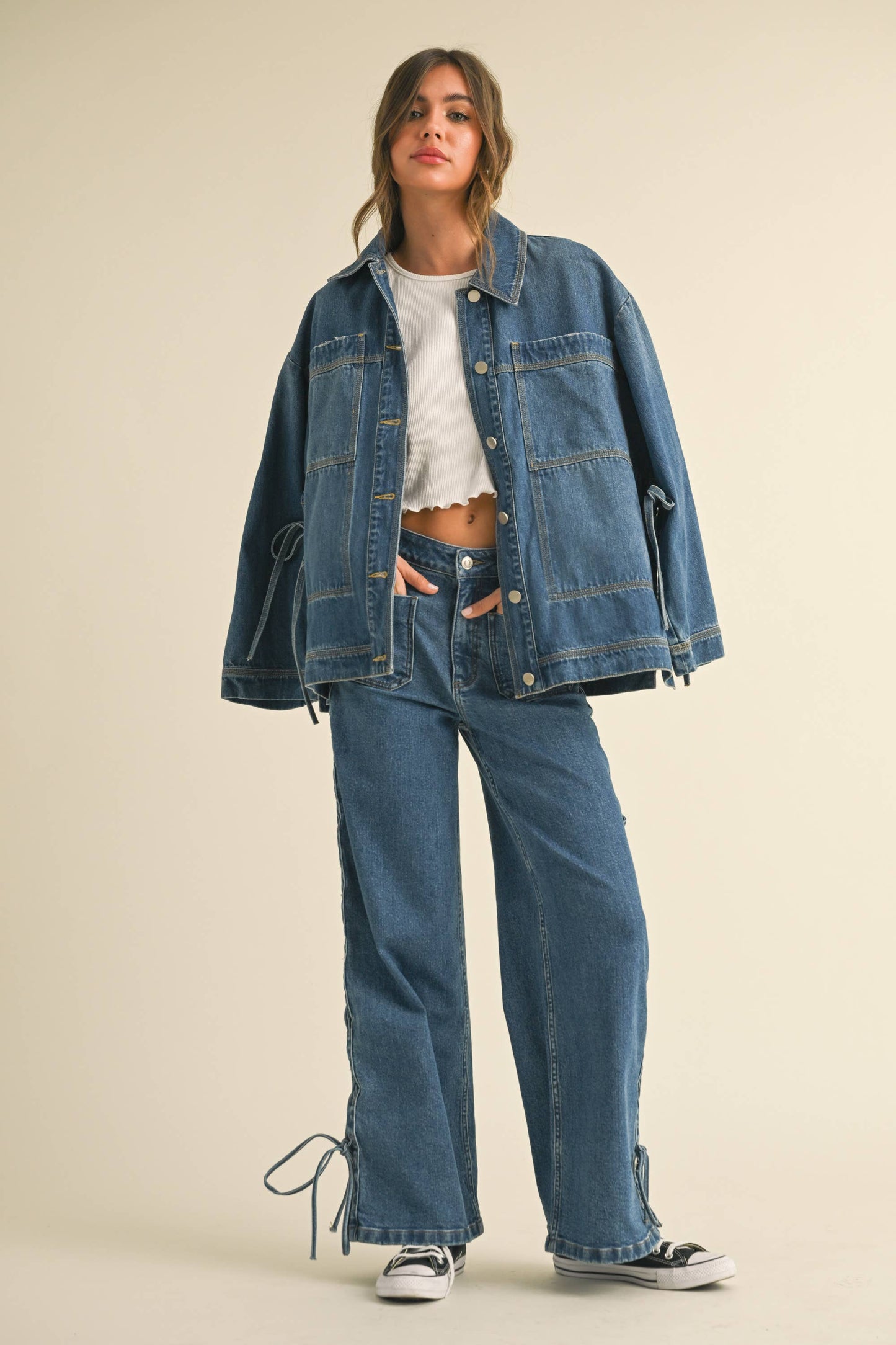 Side Tie Denim Jacket