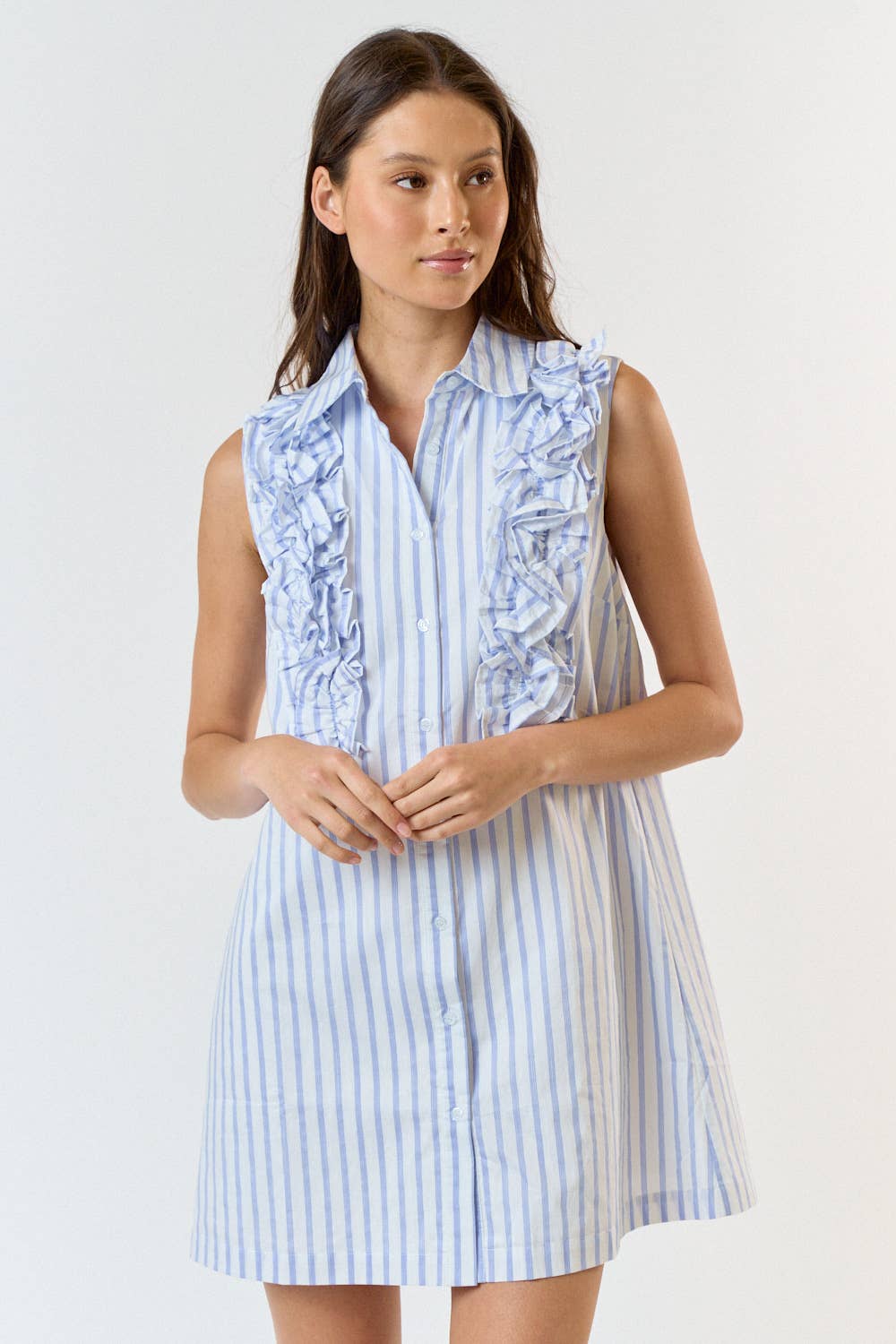 Ruffle Tank Shirt Dress
