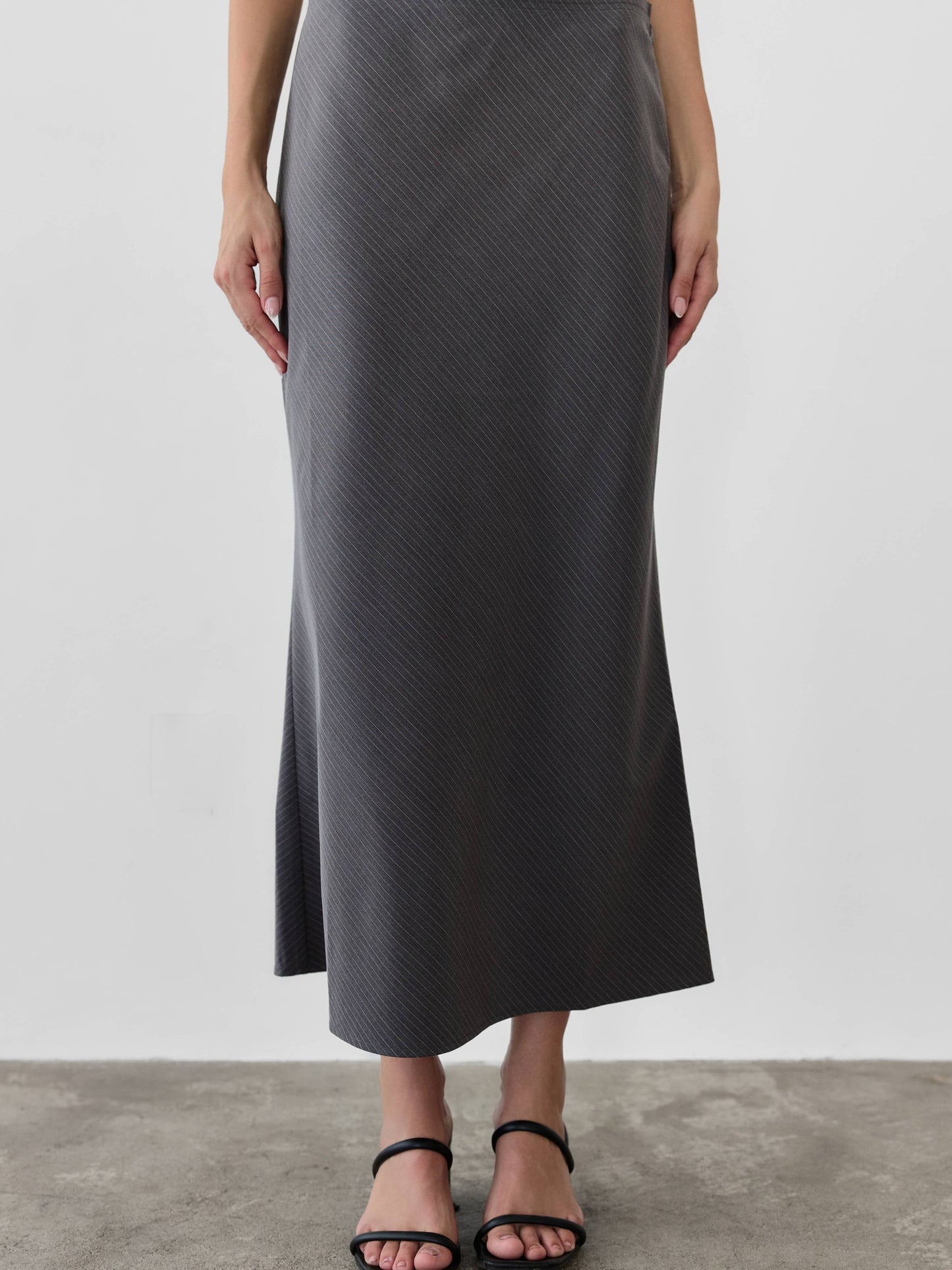 Ginny Black Pinstripe Skirt