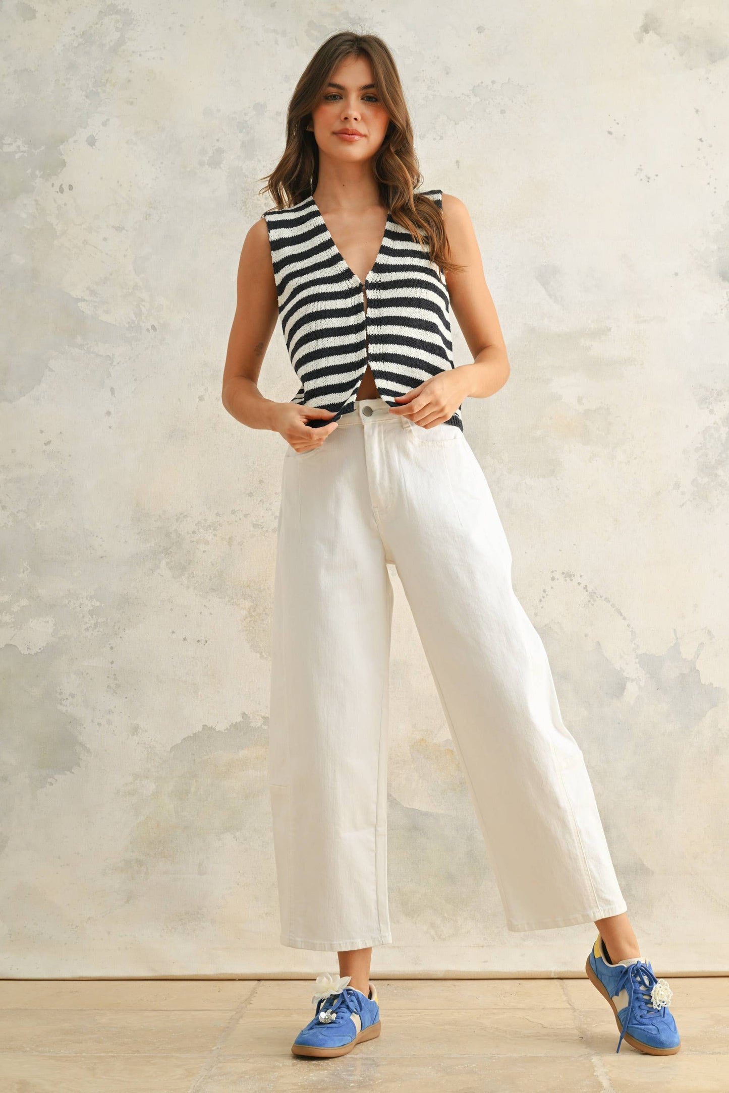 Loose White Denim Pants