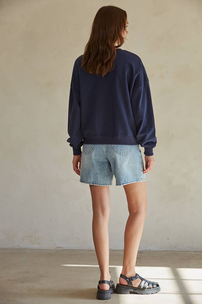 Navy USA Patchwork Pullover