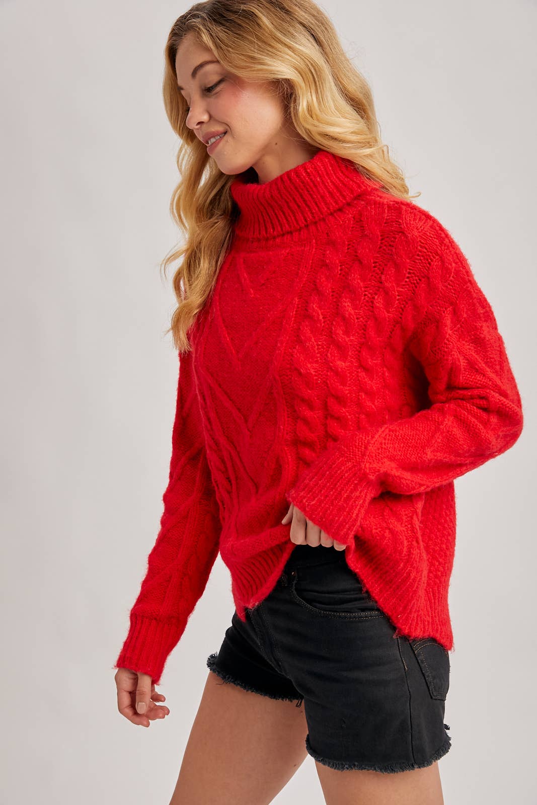 Scallop Hem Ruby Sweater