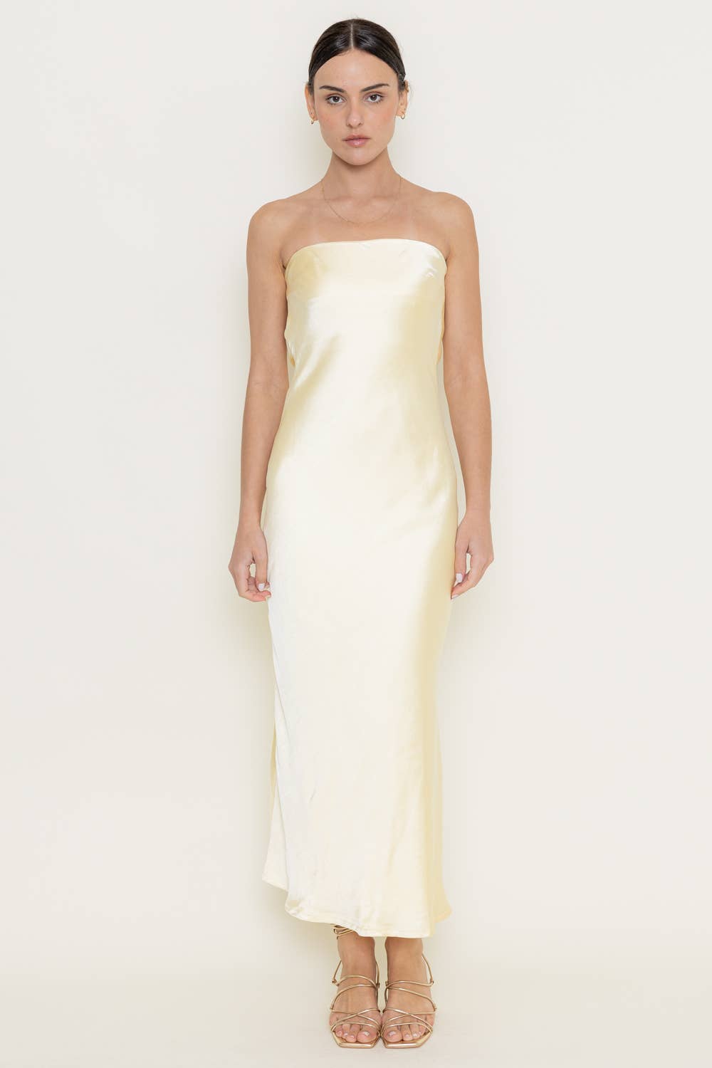 Lemon Strapless Maxi Dress