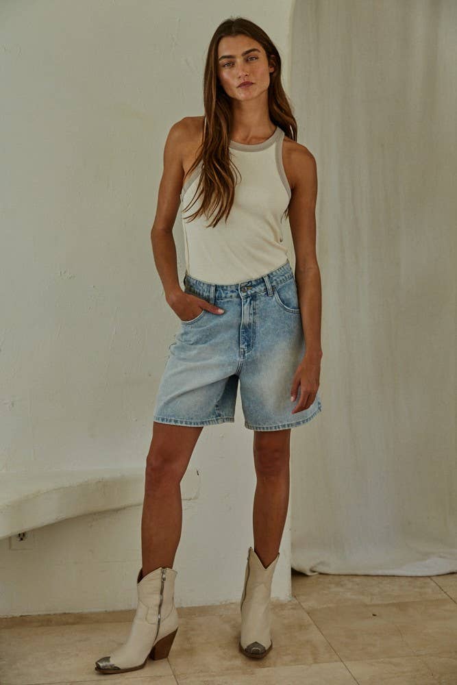 Cream/Mocha Tank Top
