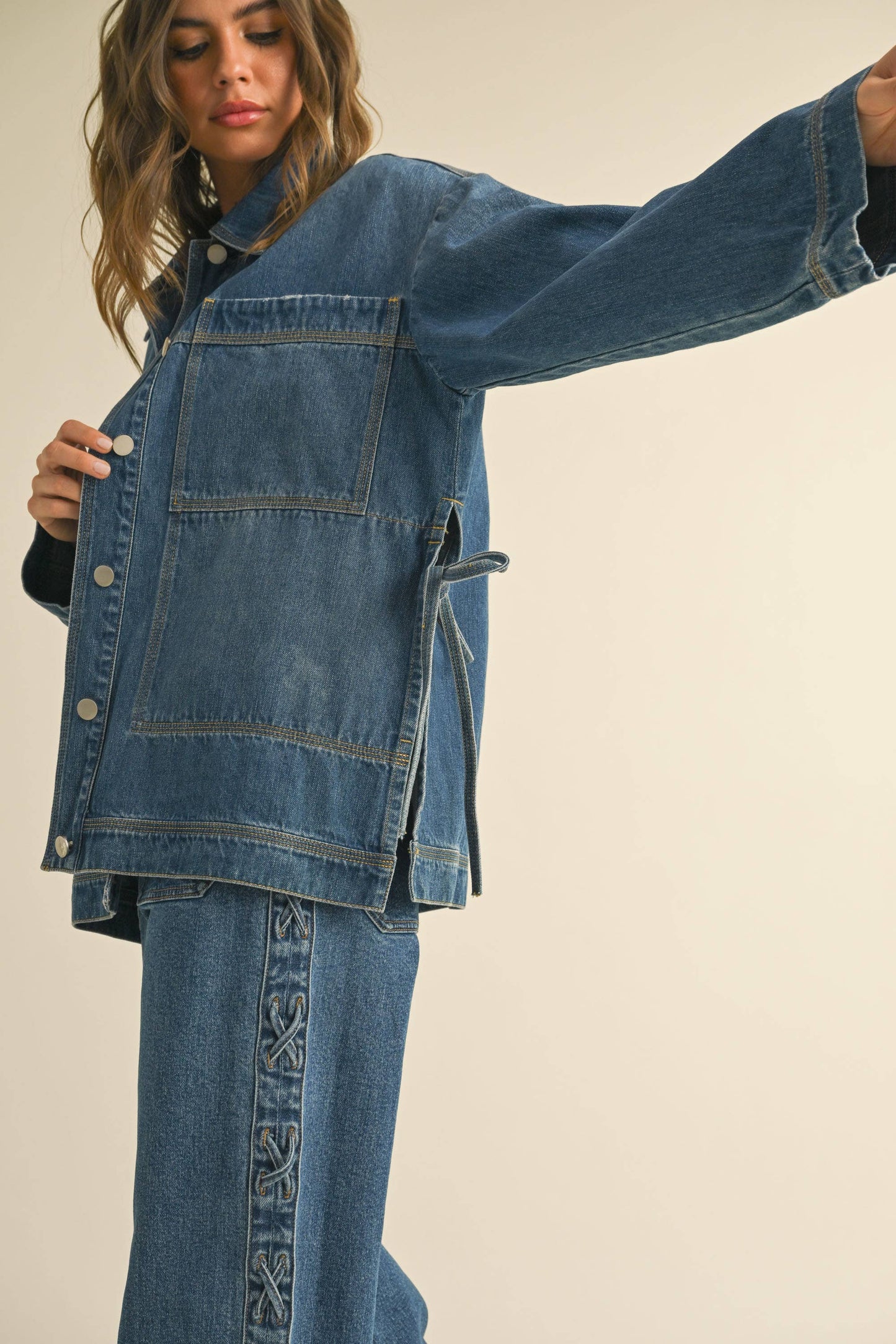 Side Tie Denim Jacket