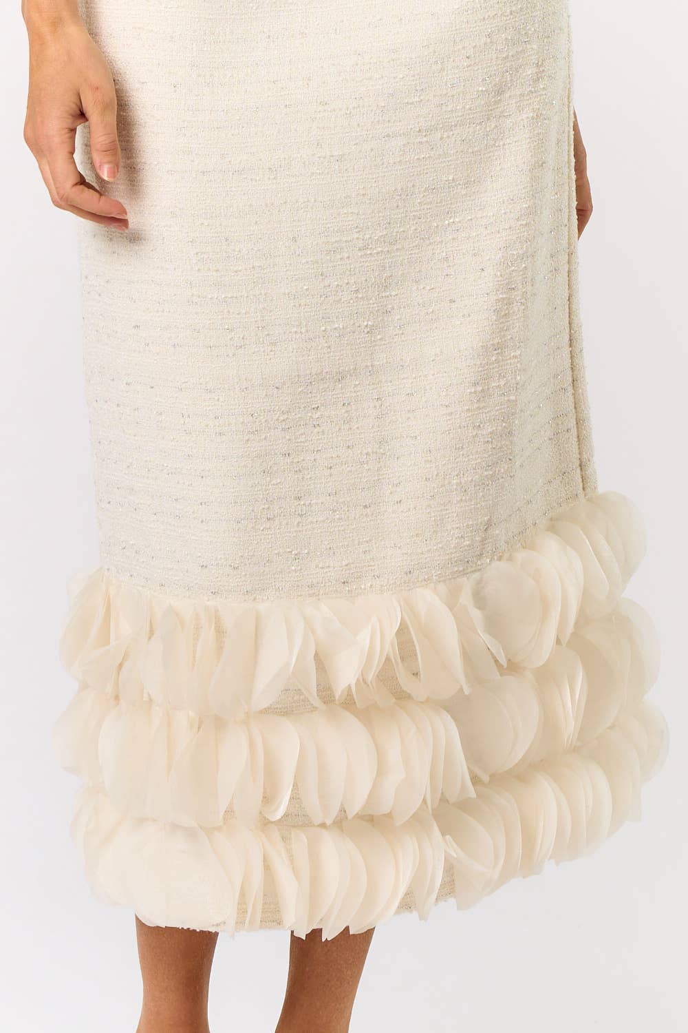 Tweed Strapless Maxi Dress