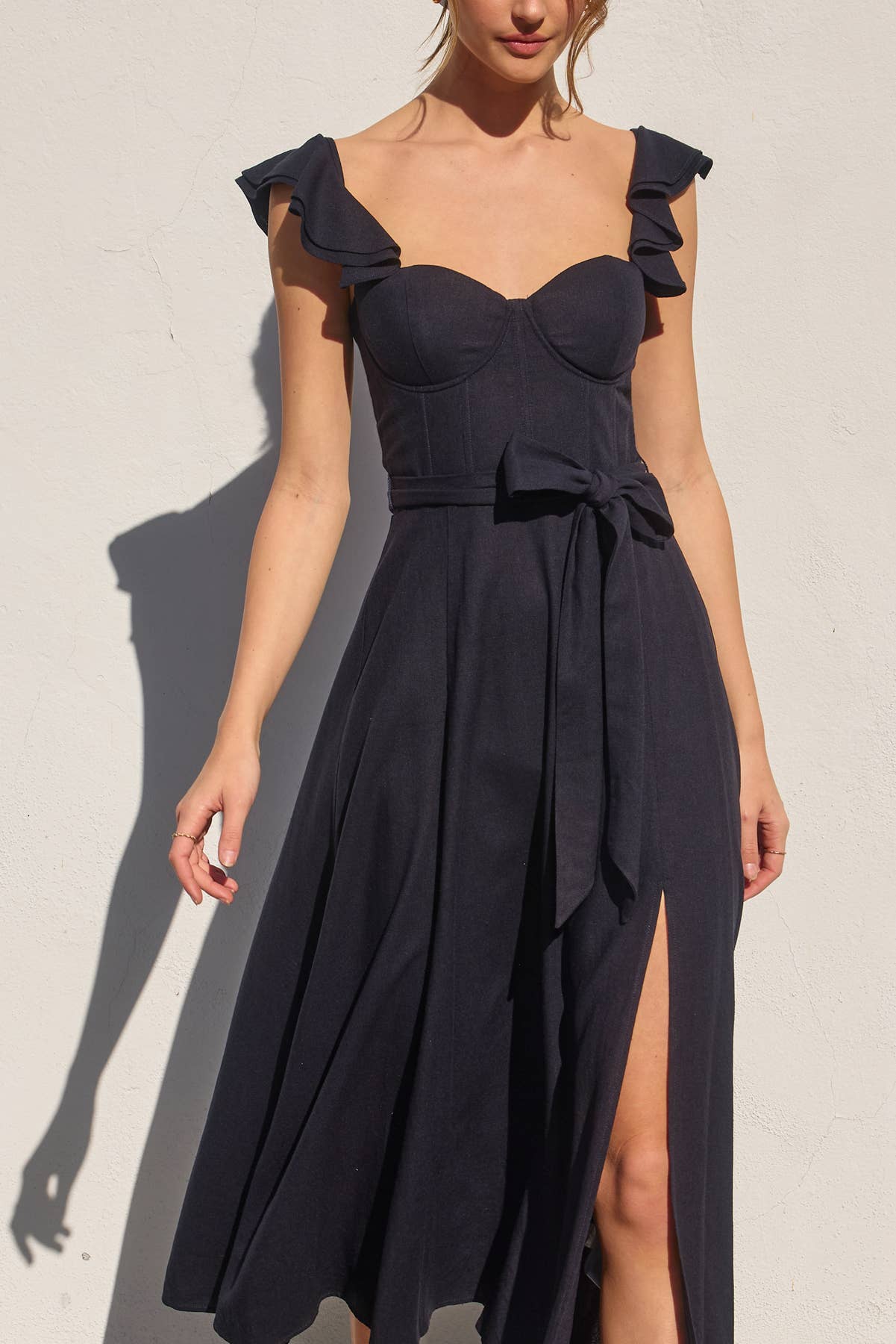 Heaven Sent Flutter Dress - Navy